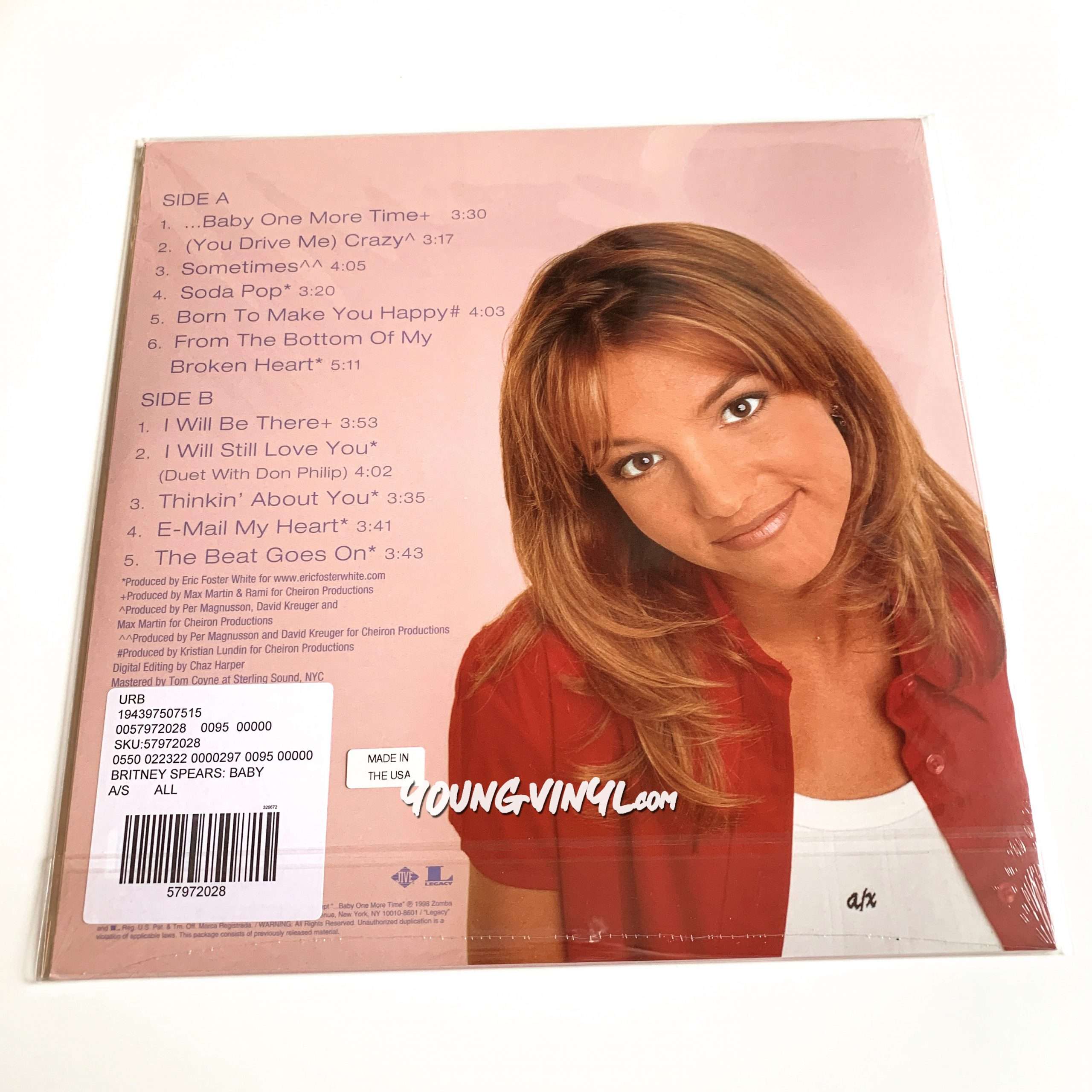 Britney Spears Baby One More Time Vinyl Clear With Pink Splatter